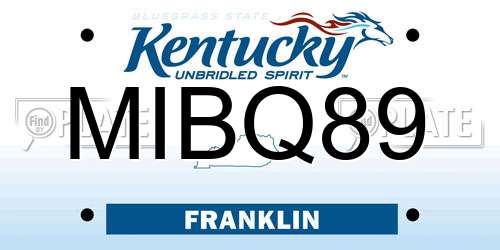 MIBQ89 Kentucky License Plate