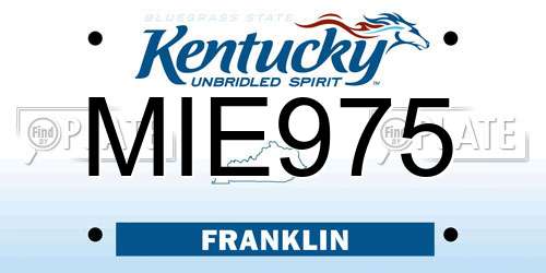 MIE975 Kentucky License Plate