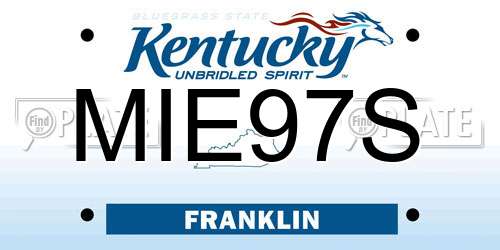 MIE97S Kentucky License Plate