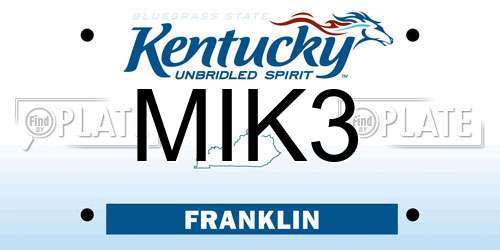 MIK3 Kentucky License Plate