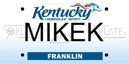 MIKEK Kentucky License Plate