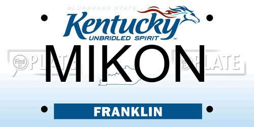 MIKON Kentucky License Plate