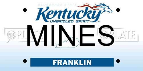 MINES Kentucky License Plate