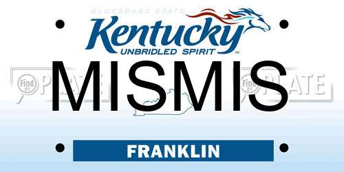 MISMIS Kentucky License Plate