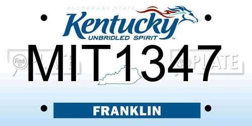 MIT1347 Kentucky License Plate