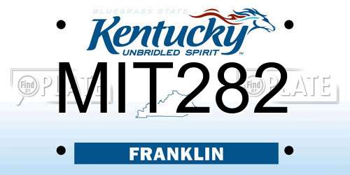 MIT282 Kentucky License Plate