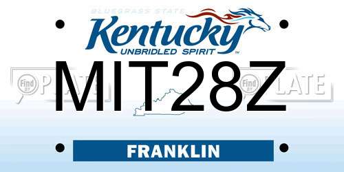 MIT28Z Kentucky License Plate