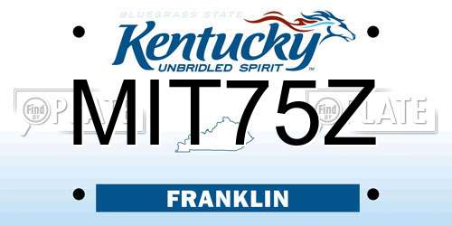 MIT75Z Kentucky License Plate