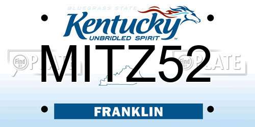 MITZ52 Kentucky License Plate