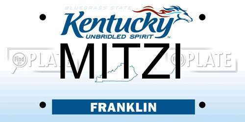 MITZI Kentucky License Plate