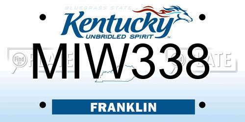 MIW338 Kentucky License Plate