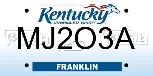 MJ2O3A Kentucky License Plate