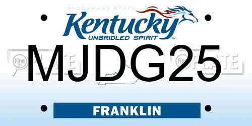 MJDG25 Kentucky License Plate
