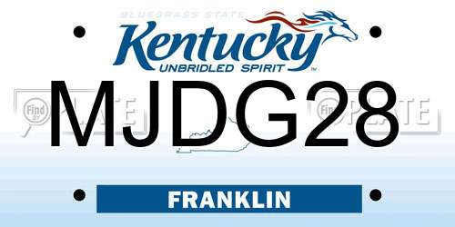 MJDG28 Kentucky License Plate
