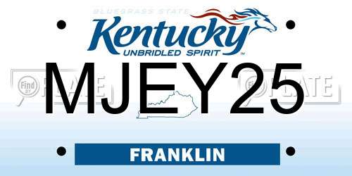 MJEY25 Kentucky License Plate