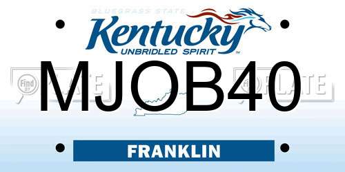 MJOB40 Kentucky License Plate