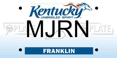 MJRN Kentucky License Plate
