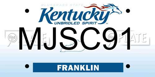 MJSC91 Kentucky License Plate