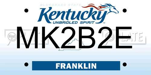 MK2B2E Kentucky License Plate