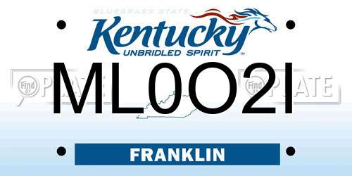 ML0O2I Kentucky License Plate