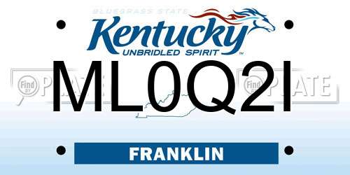 ML0Q2I Kentucky License Plate