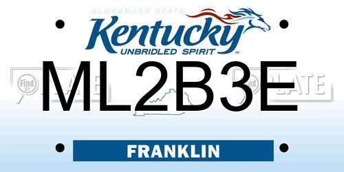 ML2B3E Kentucky License Plate