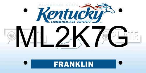 ML2K7G Kentucky License Plate