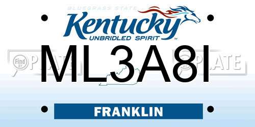ML3A8I Kentucky License Plate