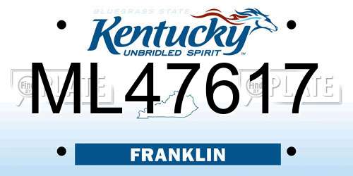 ML47617 Kentucky License Plate