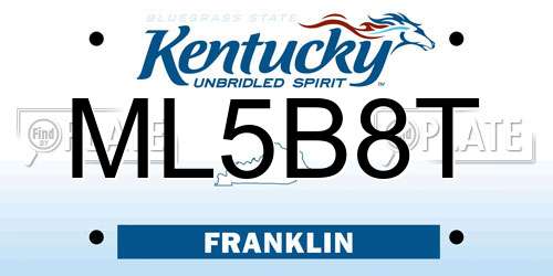 ML5B8T Kentucky License Plate