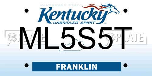 ML5S5T Kentucky License Plate
