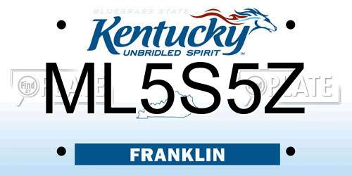 ML5S5Z Kentucky License Plate