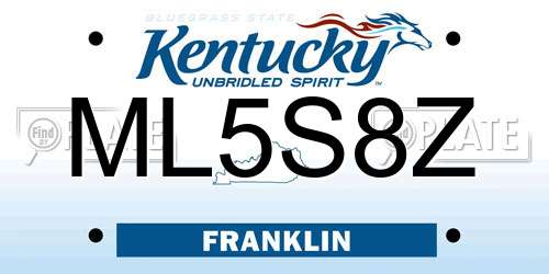 ML5S8Z Kentucky License Plate