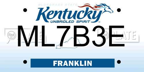 ML7B3E Kentucky License Plate