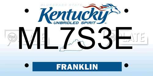 ML7S3E Kentucky License Plate