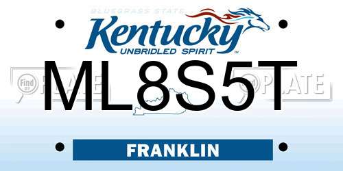 ML8S5T Kentucky License Plate
