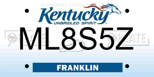 ML8S5Z Kentucky License Plate