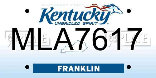 MLA7617 Kentucky License Plate