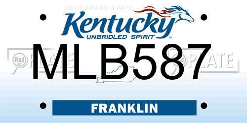 MLB587 Kentucky License Plate