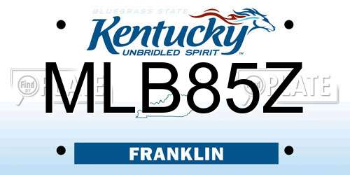 MLB85Z Kentucky License Plate