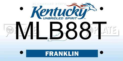 MLB88T Kentucky License Plate