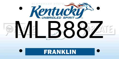MLB88Z Kentucky License Plate