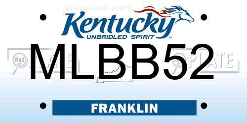 MLBB52 Kentucky License Plate