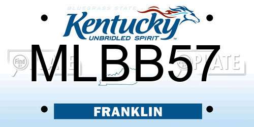 MLBB57 Kentucky License Plate