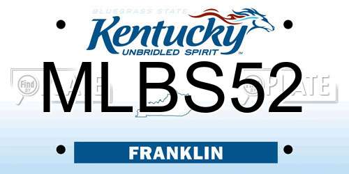 MLBS52 Kentucky License Plate
