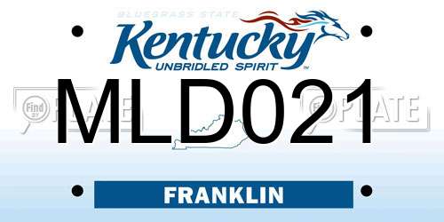 MLD021 Kentucky License Plate