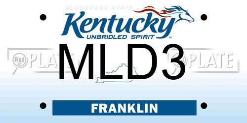 MLD3 Kentucky License Plate