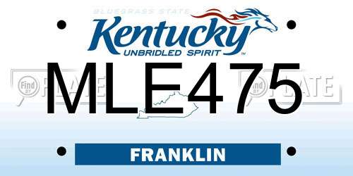 MLE475 Kentucky License Plate