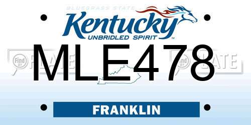 MLE478 Kentucky License Plate
