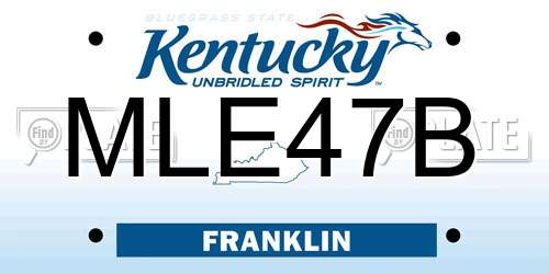 MLE47B Kentucky License Plate